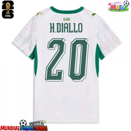 Camiseta Senegal Habib Diallo #20 Primera Equipación Replica Mundial 2026 para mujer mangas cortas
